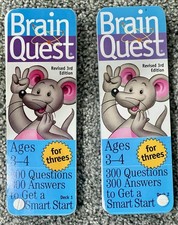 Brain Quest Ages 3-4 300 Questions  Answers FOR THREES 3rd Edition  Decks 1  2