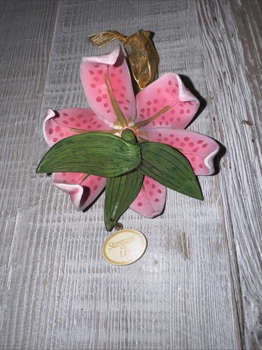 Danbury Menta Delicata Serie Fiori Stargazer Giglio Decorazione Natalizia Vacanze - Foto 3 di 3
