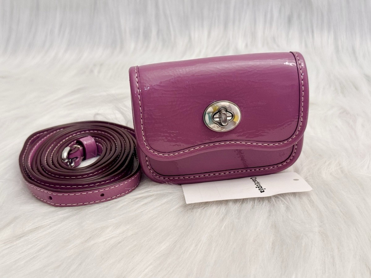 🩷Coach Wavy Wallet - CQ060 Lilac Berry Crinkle Patent Coachtopia