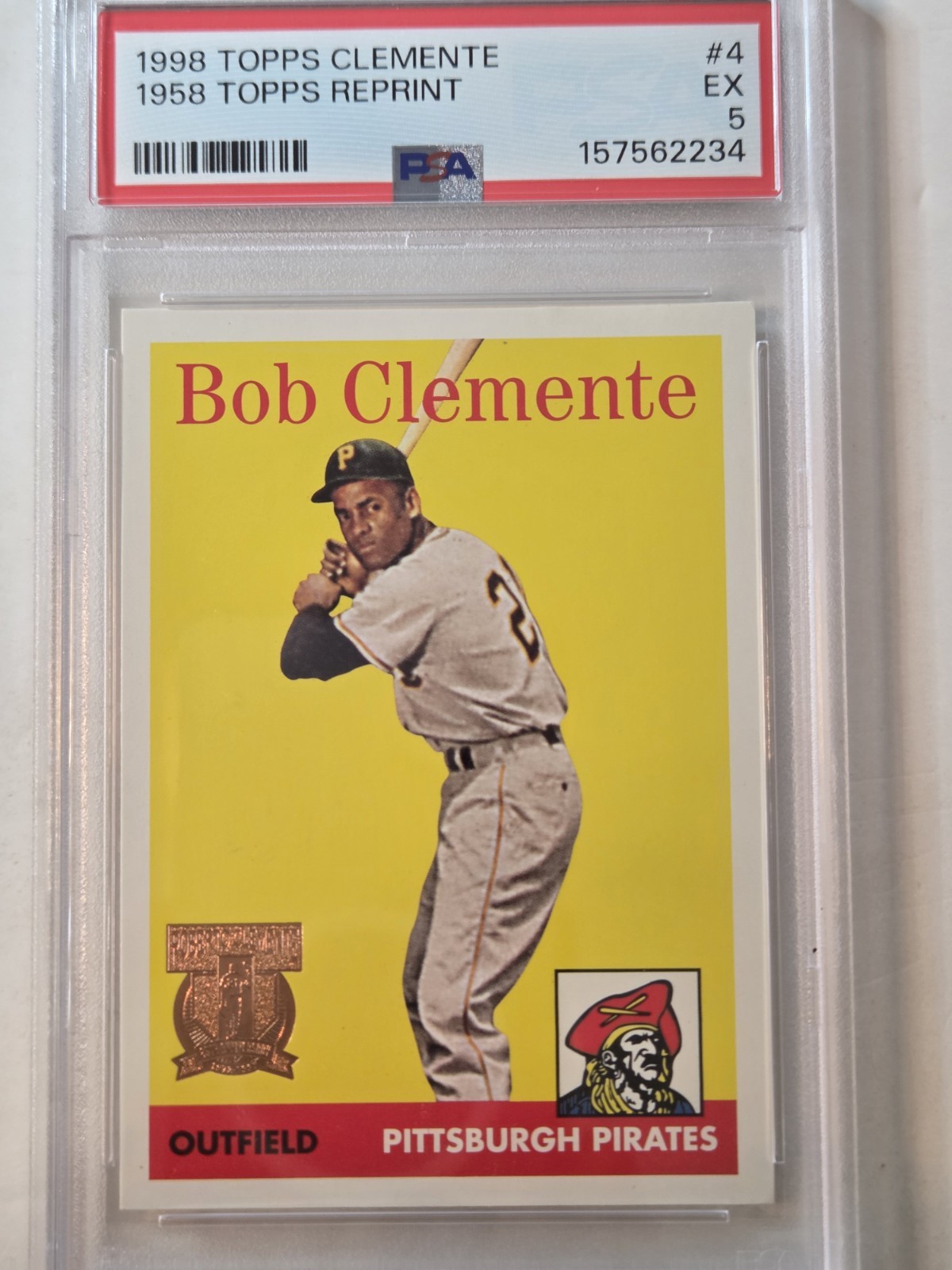 1998 Topps Clemente #4 1958 Topps Reprint PSA 5 Pittsburg Pirates