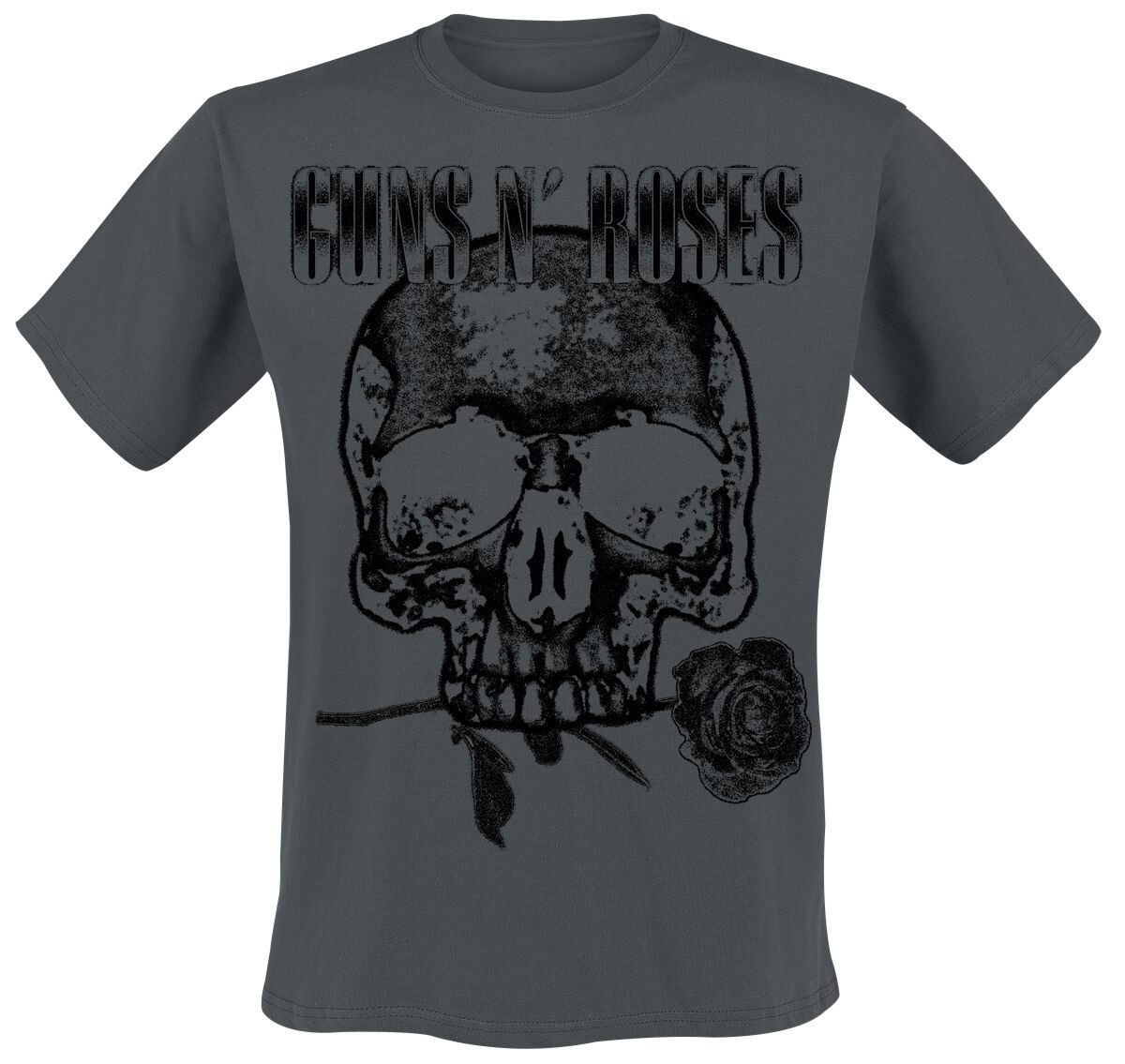 Футболка с надписью Guns N Roses Herren Skull Tour charcoal Band-Товар, группы