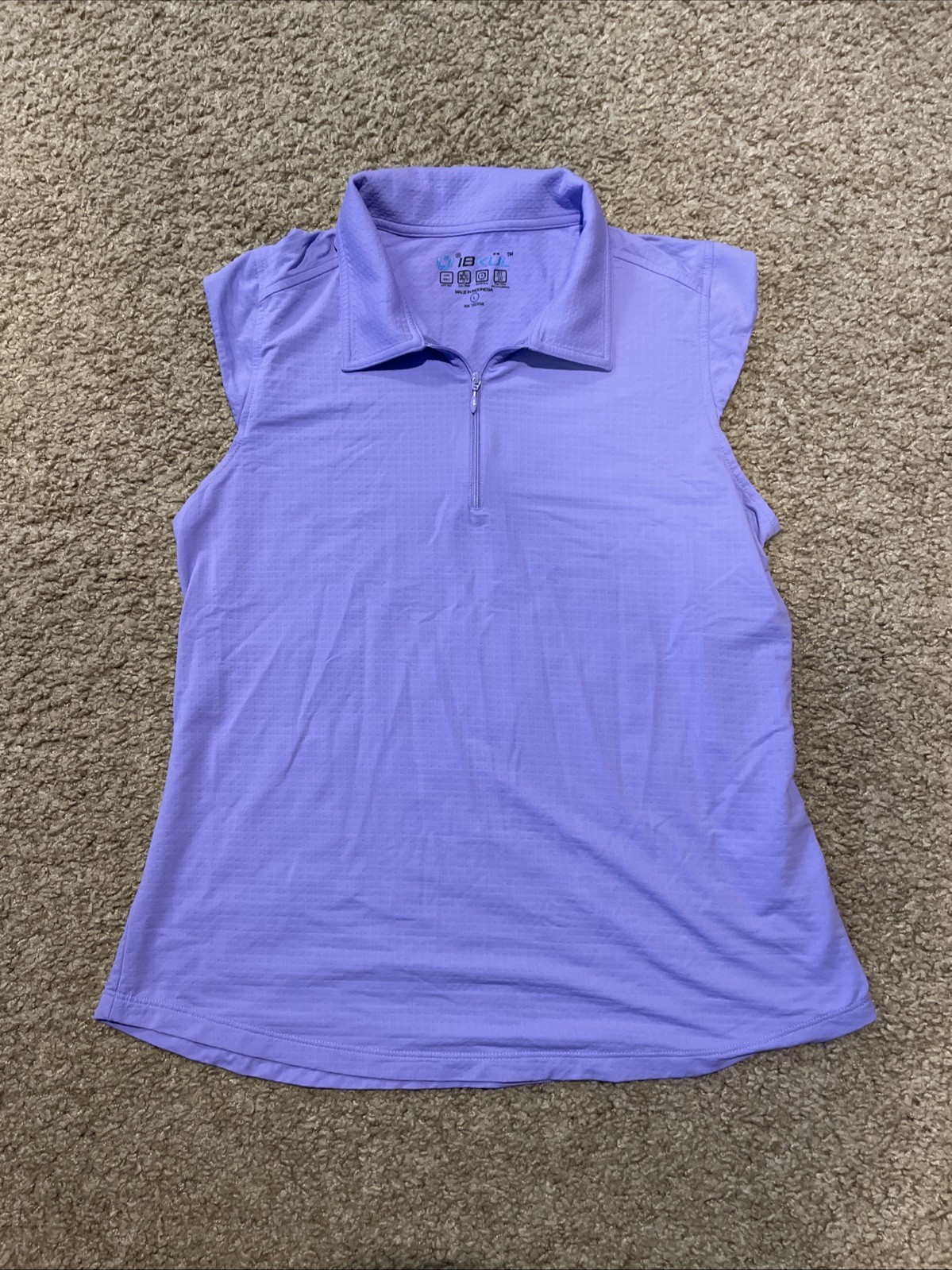 Ladies IBKUL Solid Lavender Violet Sleeveless Pol… - image 2