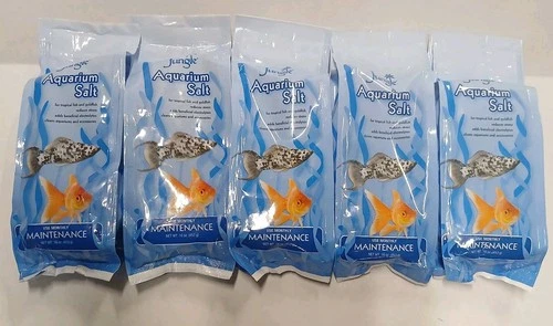 Jungle Aquarium Salt For Tropical Fish and Goldfish, 16 oz (Sealed New) Lot of 5