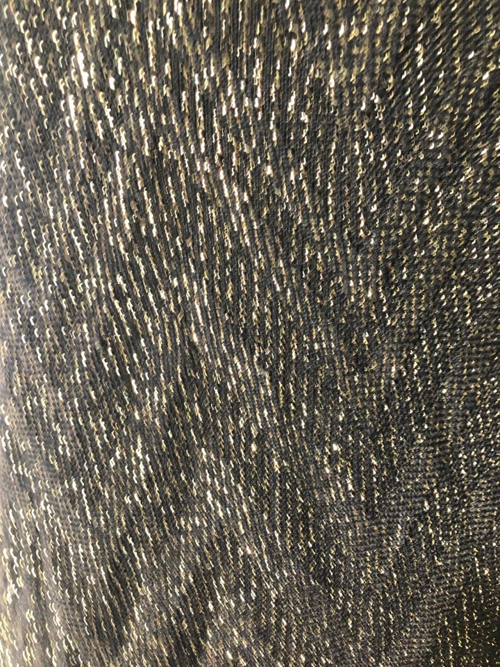 Vestido Vintage Flapper Negro Dorado Brillante con Flecos en la Parte Inferior Foto 4 de 4