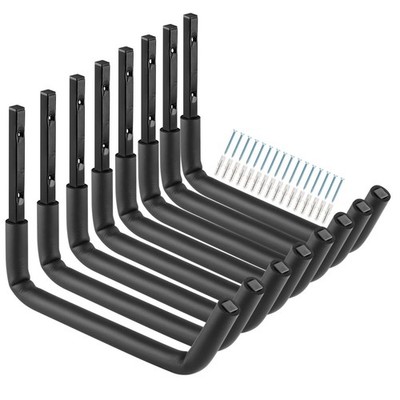 Garage Storage Ladder Hooks with 12'' Jumbo Arm, 8 Pack Heavy Duty Wall Mounte...