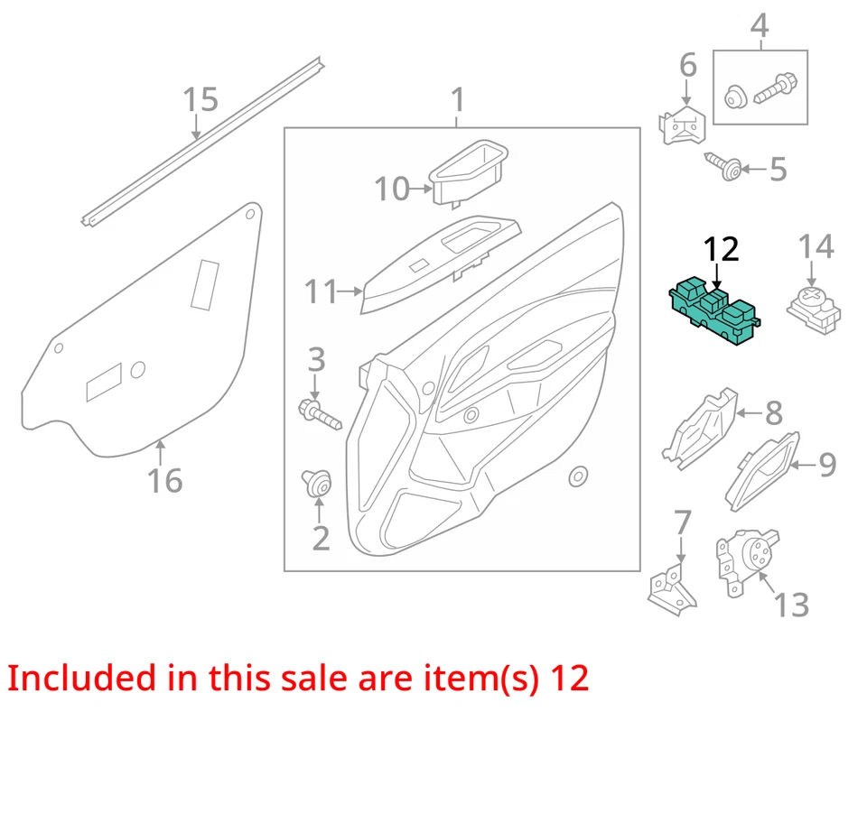 Interruptor principal de ventana eléctrica de puerta izquierda para conductor Kia Rio 2012-2013 DSMKR Foto 3 de 4