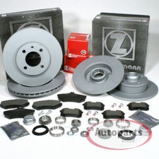 Zimmermann Bremsen Set Ø 280 mm + Ø 245 mm + Radlager vorne hinten für Audi 80