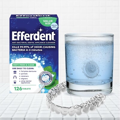 Retainer Cleaning Tablets, Denture Cleanser Tablets For Dental Appliances, Ov...