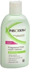 Phisoderm Fragrance Free Cream Cleanser for Sensitive Skin 6 oz