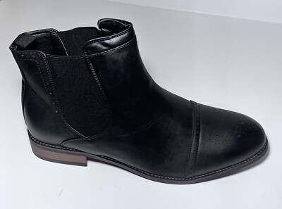 Vance Co. Men's Garrett Cap Toe Chelsea Boot Black US 14