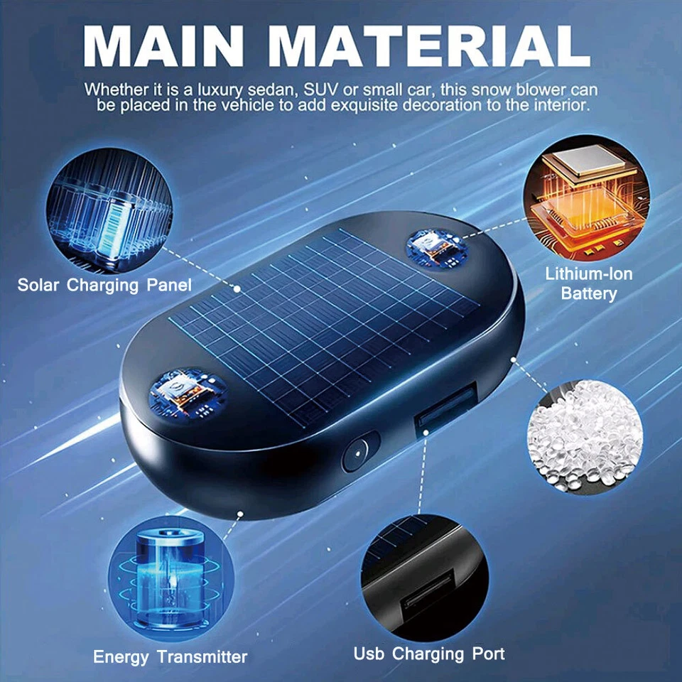 Dispositivo rimozione neve vetro parabrezza auto solare antigelo sbrinatore ghiaccio - Immagine 2 di 4