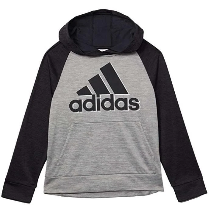 NWT Boys adidas Lightweight Heathered Hoodie Size S (8) M (10/12) Poly 3 stripes - Image 1 of 1