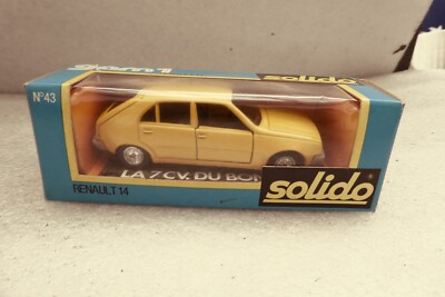 Miniature Solido Renault 14 Jaune 1/43 - Version Promotionnelle Vintage - Très Bon état