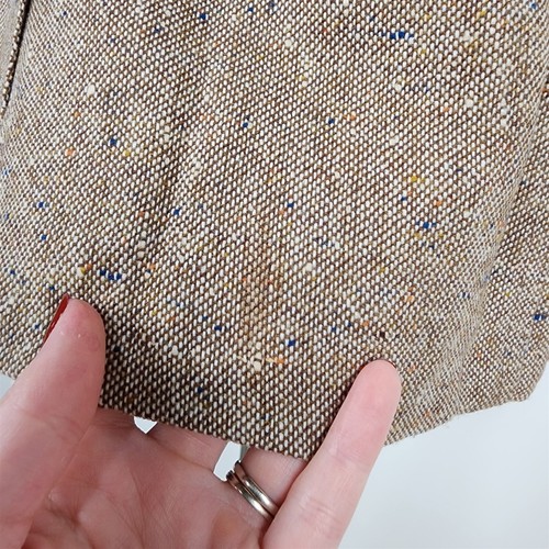 Chaqueta blazer vintage años 70 Sir For Her marrón beige tweed para mujer - Imagen 7 de 10