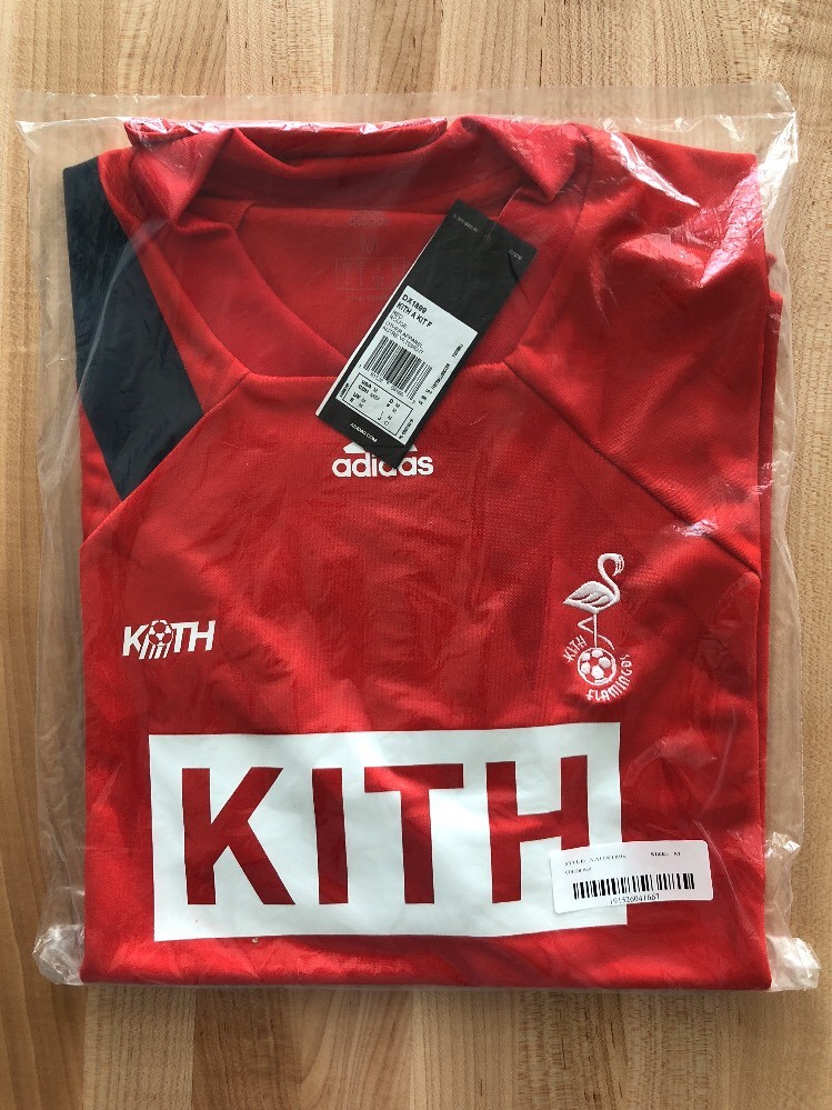 Kith X Adidas Soccer Match Jersey Flamingos Away Medium Box Logo