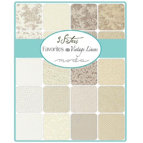 Vintage Linens by 3 Sisters - Moda Mini Charm Pack 42pc - Picture 2 of 5