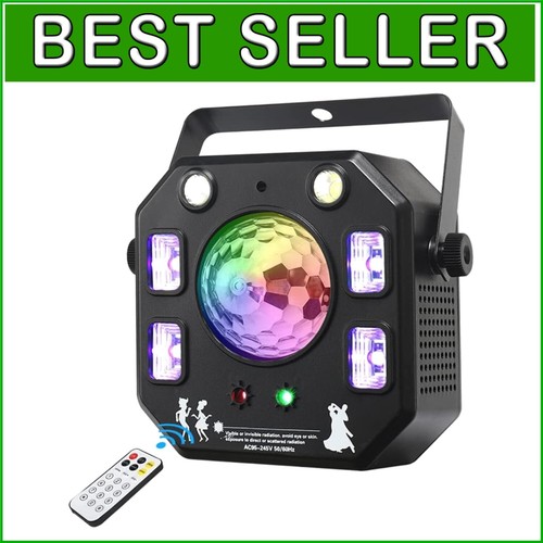 Stunning 4-in-1 LED Disco Party Light with Kaleidoscope & Strobe Effects