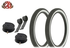ALTA BICYCLE SLICK MUSCLE TIRES 20 x 2.125 WHITEWALL STINGRAY/KRATES 6PC SET.