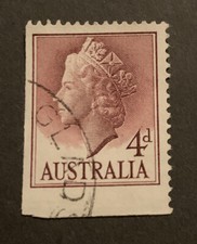 1955-57 Pre-Decimal Queen Elizabeth II 4d Lake Stamp FU No WMK Booklet