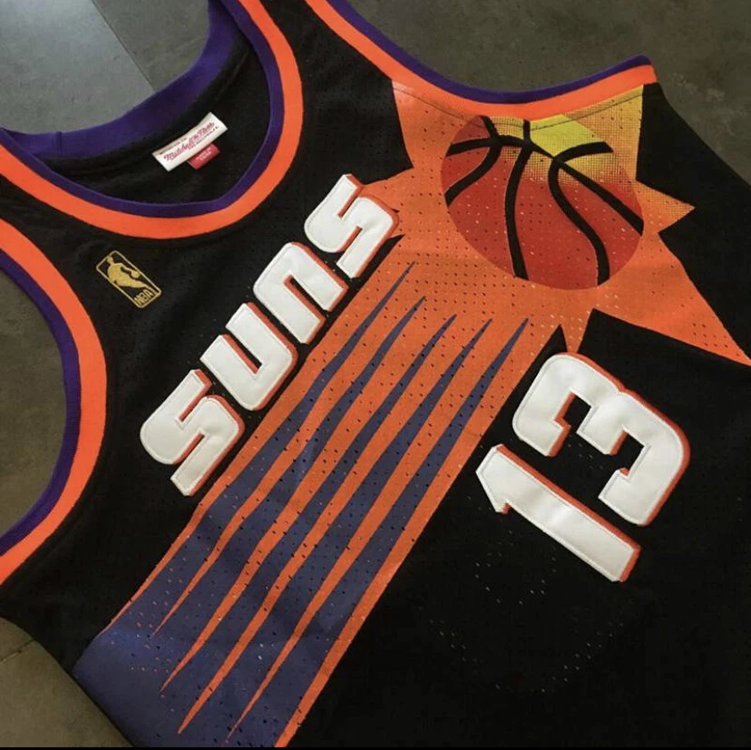 Phoenix Suns Steve Nash 黑色常规赛篮球复古球衣 — 第 3/4 张图片