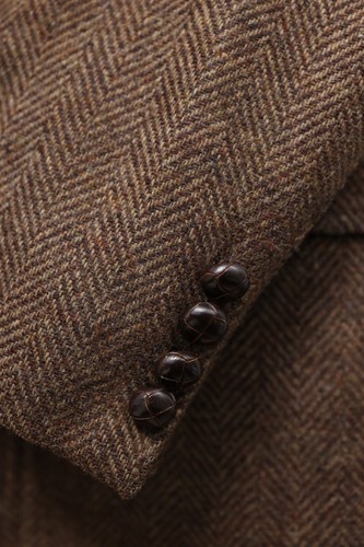 IMPERIAL VINTAGE TWEED mens brown HERRINGBONE sport coat suit jacket blazer 42 S - Picture 11 of 16