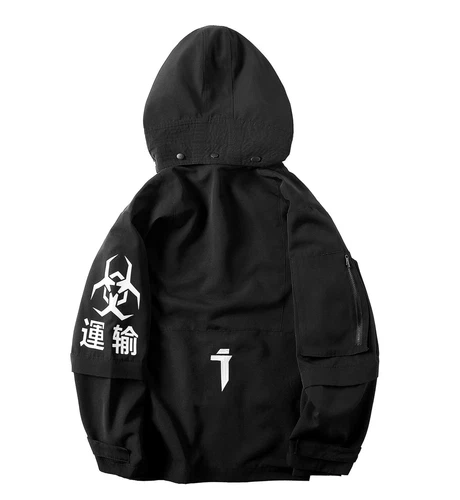 Niepce Techwear Atom Bomb Cyberpunk Windbreaker Urban Hip Hop Hooded Coat Jacket image 15