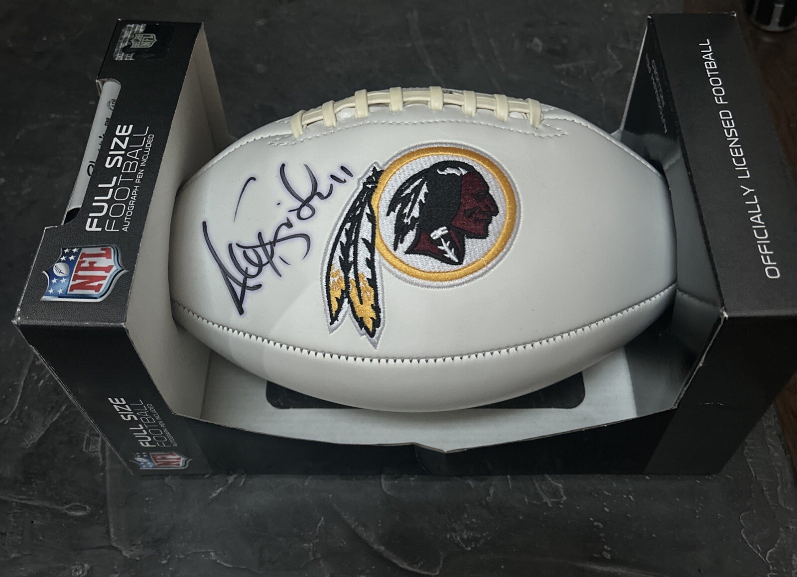 Alex Smith Autographed Signed Washington Commanders Washington Redskins logo football full size FanaticsAuthentic 
