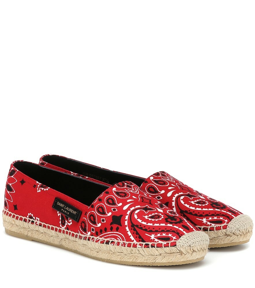 SAINT LAURENT Scarpe espadrillas YSL in tela stampa bandana rossa taglia EU 40 o US 10 nuove con scatola
