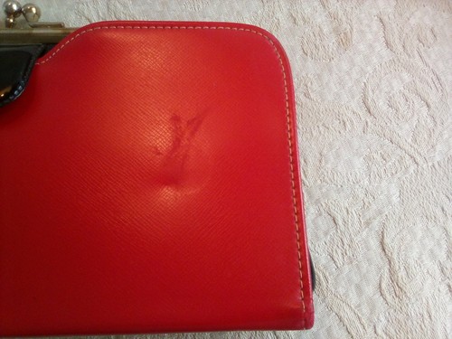 Cartera sin asas vintage de charol negro y rojo grande Kisslock 2 piezas - Imagen 10 de 10