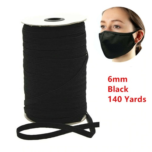 Flat Braided Elastic Band 1/4" (6mm) width White Black Colors 130 Yards Roll - Picture 13 of 15