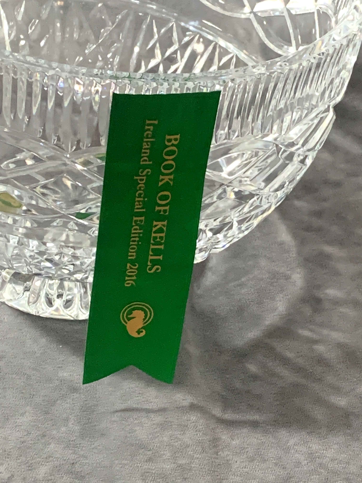 Waterford Crystal Large Serving Bowl Pattern Book of Kells Ireland Spec