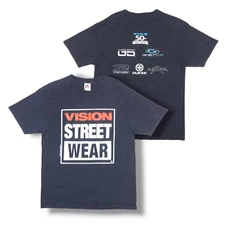 Vintage 2005 Vision Street Wear Double-Sided Black T-Shirt Size XL