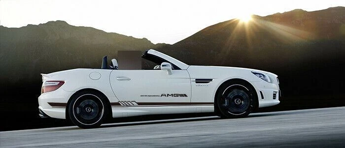 Calcomanía de rayas de faldón lateral negra para Mercedes Benz W204 C200 C250 C300 Foto 4 de 4