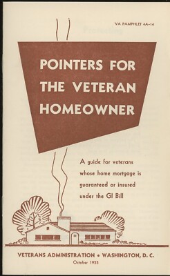 Veterans Administration 1955 Pointers for The Veteran Homeowner
