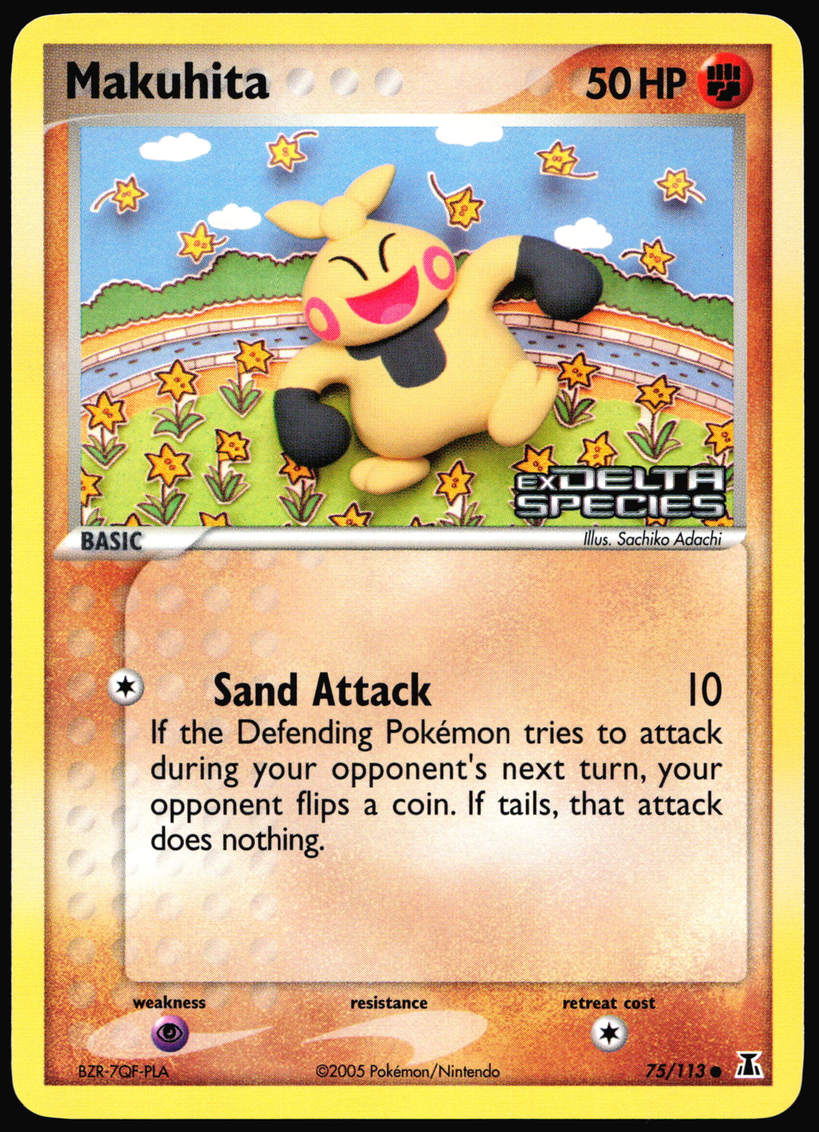 Makuhita Delta Species #75/113 Reverse HOLO Stamp MINT Pokemon Card T1-730