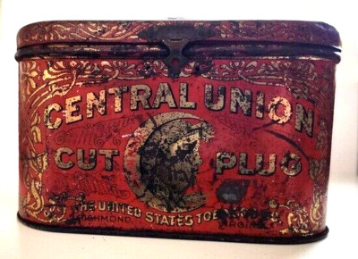Antique Central Union Cut Plug Smoke Or Chew EMPTY Tin