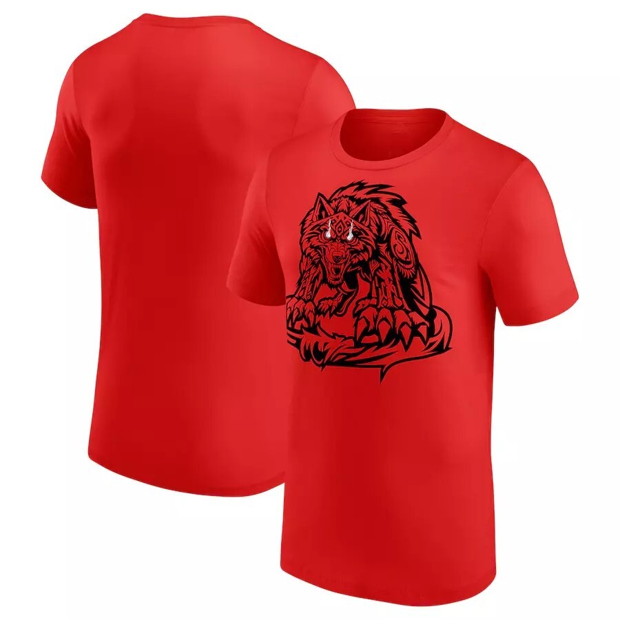 Jacob Fatu Tribal Wolf T-Shirt - Red