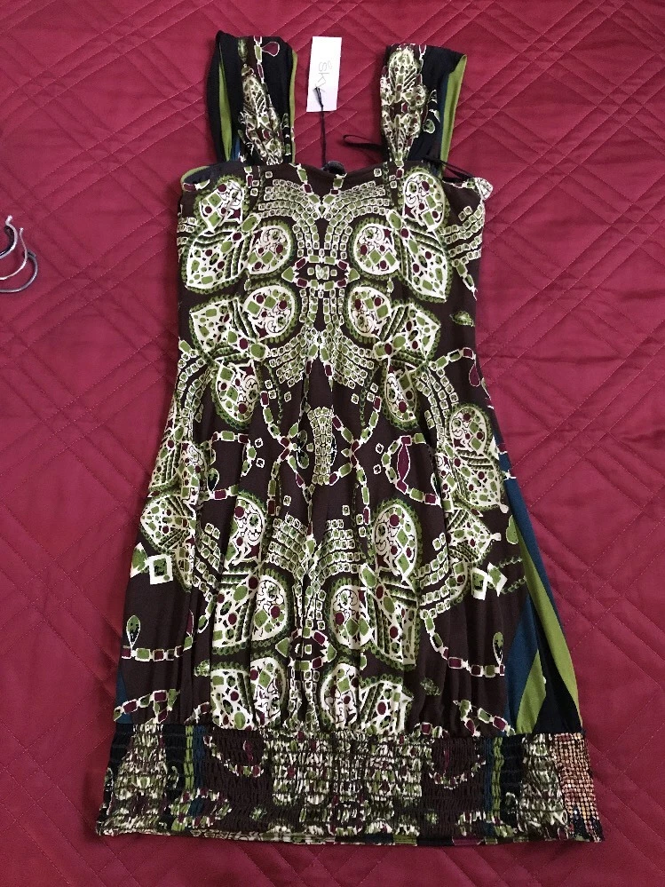 OFF WHITE ABITO FANTASIA SETA CIELO TAGLIA EXTRA SMALL