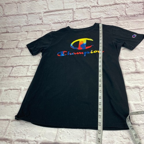 Champion Boys Athletic Logo T-Shirt Size Large Black Short Sleeve - Picture 8 of 11