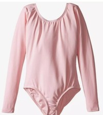 Capezio L46257 Girl's Pink Team Basic Long Sleeve Leotard Size Medium
