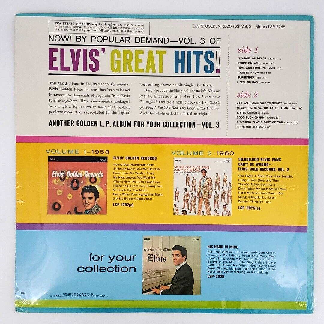 Elvis Presley – Elvis' Golden Records Volume 3 LP Vinyl Record