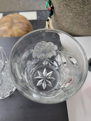 Vintage Cut Glass Assorted Tumblers. 3 Different Unique Designs. Nice Condition - Picture 13 of 13