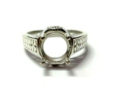 Silver 8 mm Round Engagement Semi Mount Ring Setting 925 Silver Ring Setting