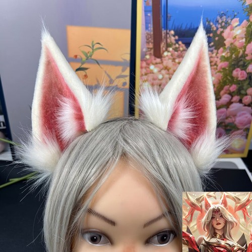 Custom Made LoL Hall of Fame Faker Alliance Immortal Ahri Fox Cosplay Ohren Schwanz - Bild 3 von 10