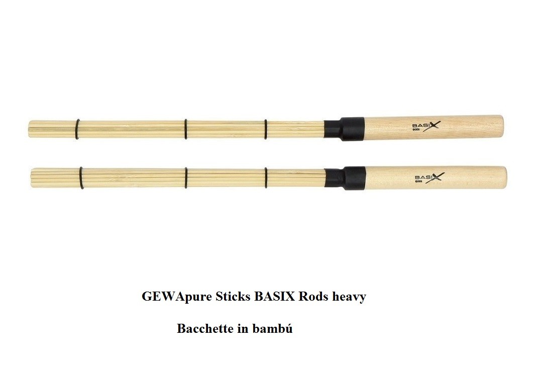 STICKS BASIX RODS HEAVY COPPIA DI SPAZZOLE IN LEGNO BACCHETTE IN LISTELLI