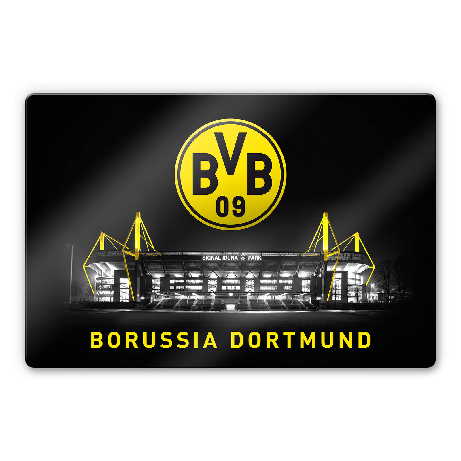Glasbild BVB - Signal Iduna Park bei Nacht mit Emblem Borussia Dortmund Fanshop Glasbild BVB - Signal Iduna Park bei Nacht mit mit mit Emblem Borussia Dortmund Fanshop 7e54a0