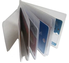 2 Clear Sleeves Plastic 6 page Insert Replacmet Credit Card Holder Bifold 