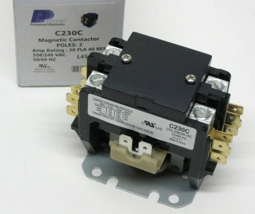 C230C Double two 2 Pole 30 Amps 208 230 240 Volts A/C Contactor