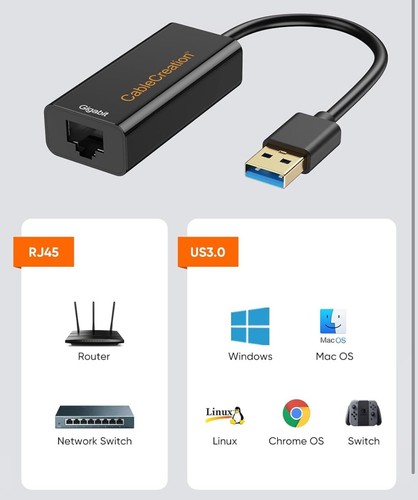 Cable Creation USB 3.0 Gigabit Ethernet Adapter - 第 7/9 張圖片