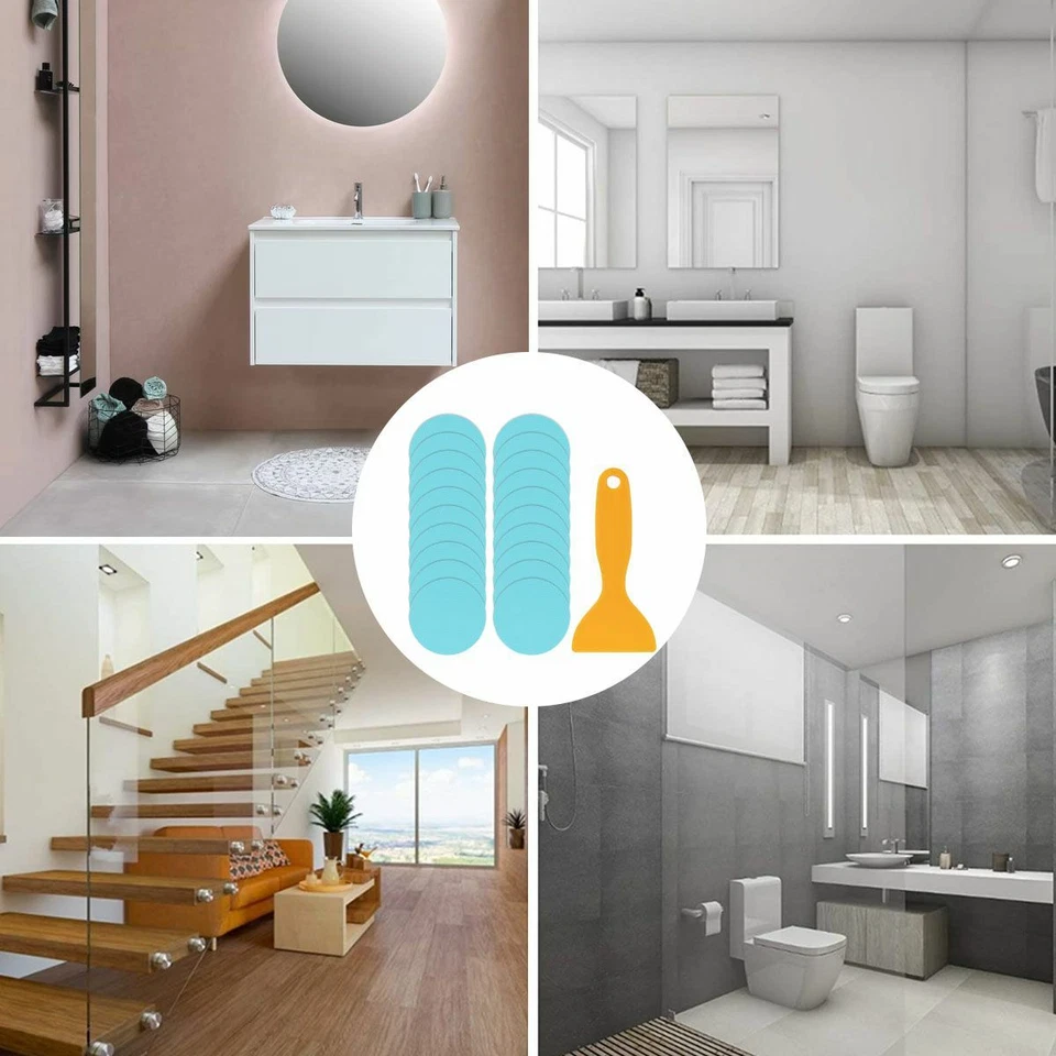 20x Pegatinas Antideslizantes para Bañera Ducha Tiras de Agarre Antideslizantes Pisadas de Seguridad para Suelo Foto 2 de 4